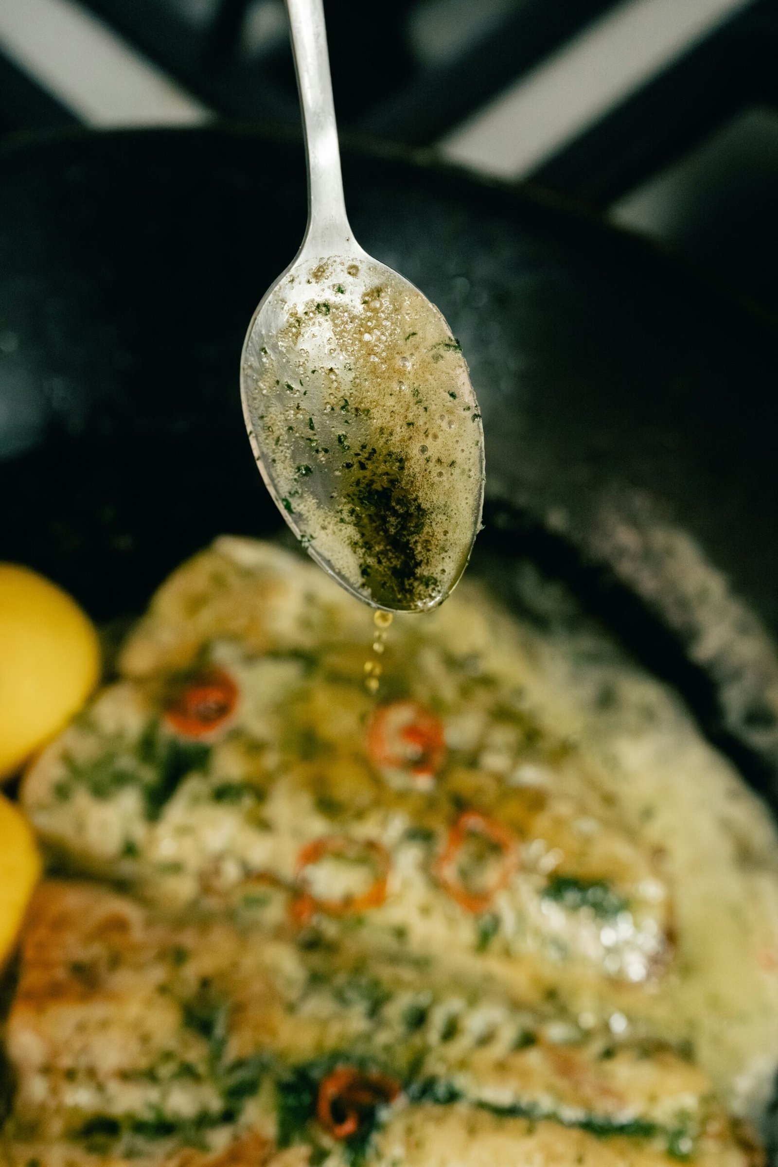 swordfish steaks : garlic, fresh ginger & lemon butter